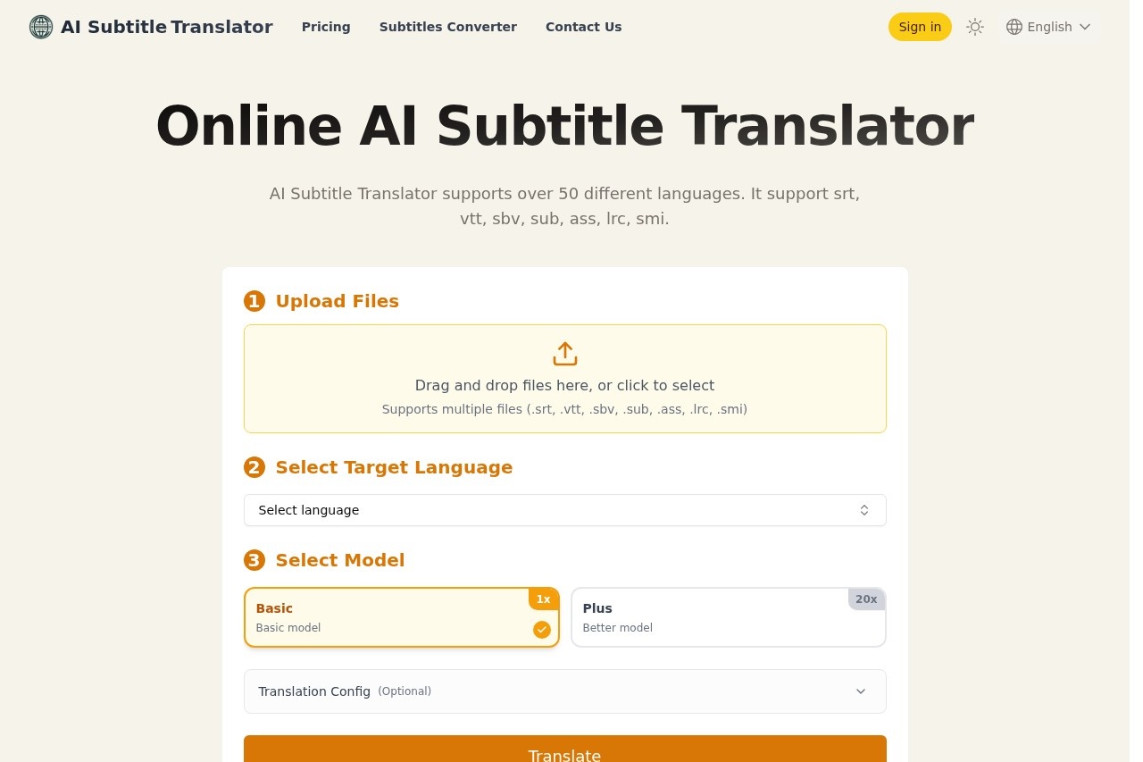 AI Subtitle Translator